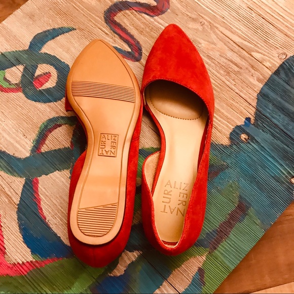Naturalizer Shoes Red Leather Flats By Naturalizer Poshmark